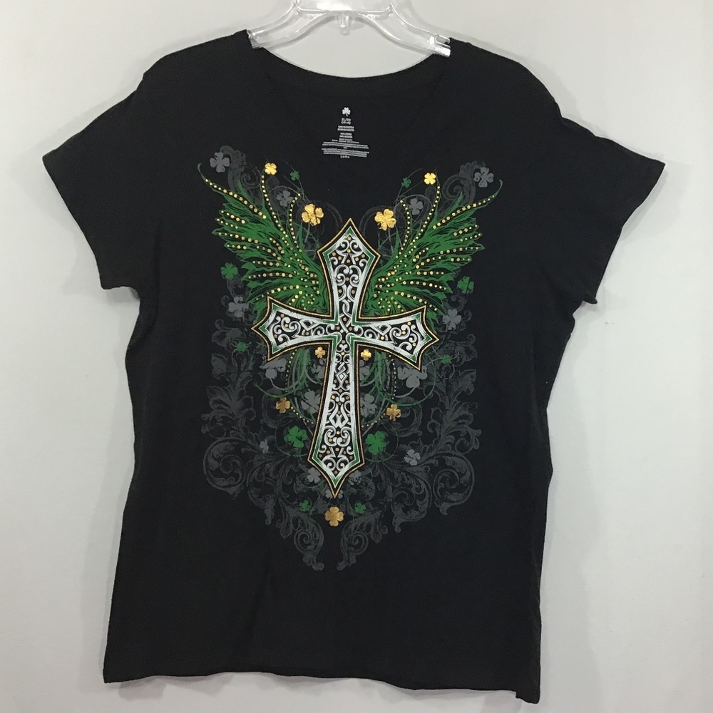 Black Top Cross Design On Front